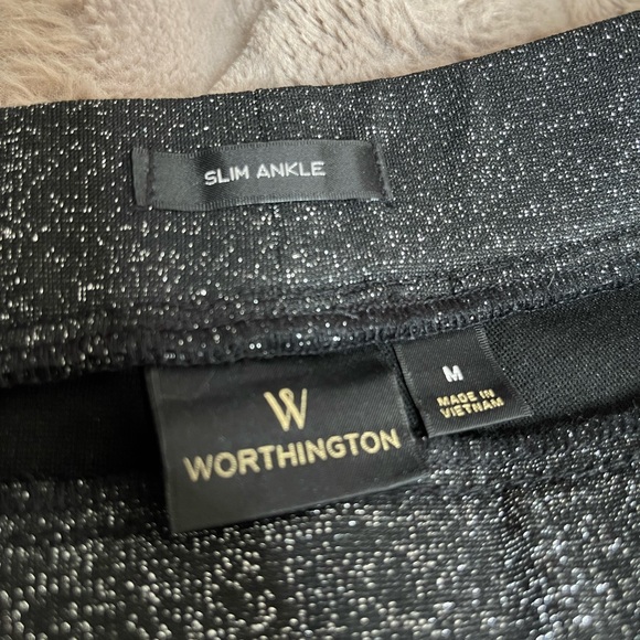 Worthington women’s silver glitter stretch pants. Size Medium - Picture 3 of 6